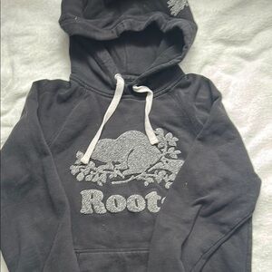 Roots Black Hoodie with Silver Logo